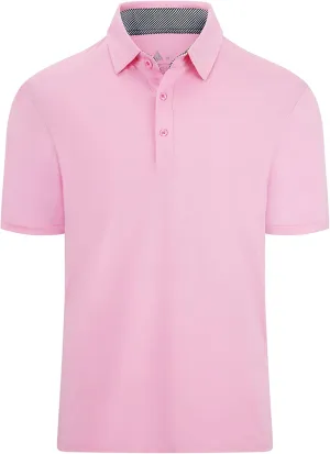 Men's Polo Shirts Short Sleeve Moisture Wicking Performance Golf Shirts Collared Lightweight Casual T-Shirt Athletic