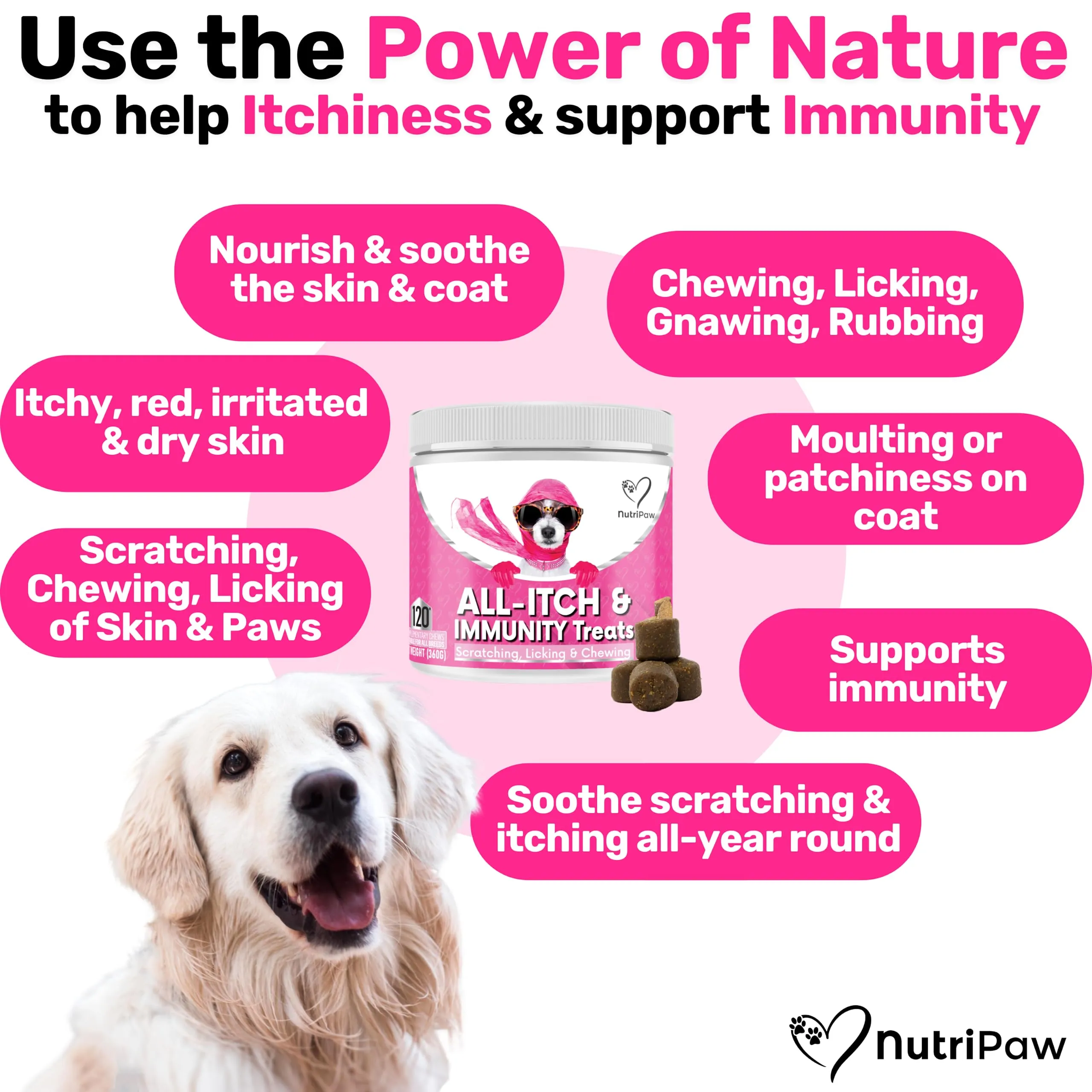 NutriPaw Anxious, Itchy Dog Bundle - Soft Chews To Soothe Itchy, Sensitive Paws, Eyes, Ears, Skin - Reduce Anxiety, Stress, Fear, Reactivity, Barking - Non-Drowsy - Great for all dogs