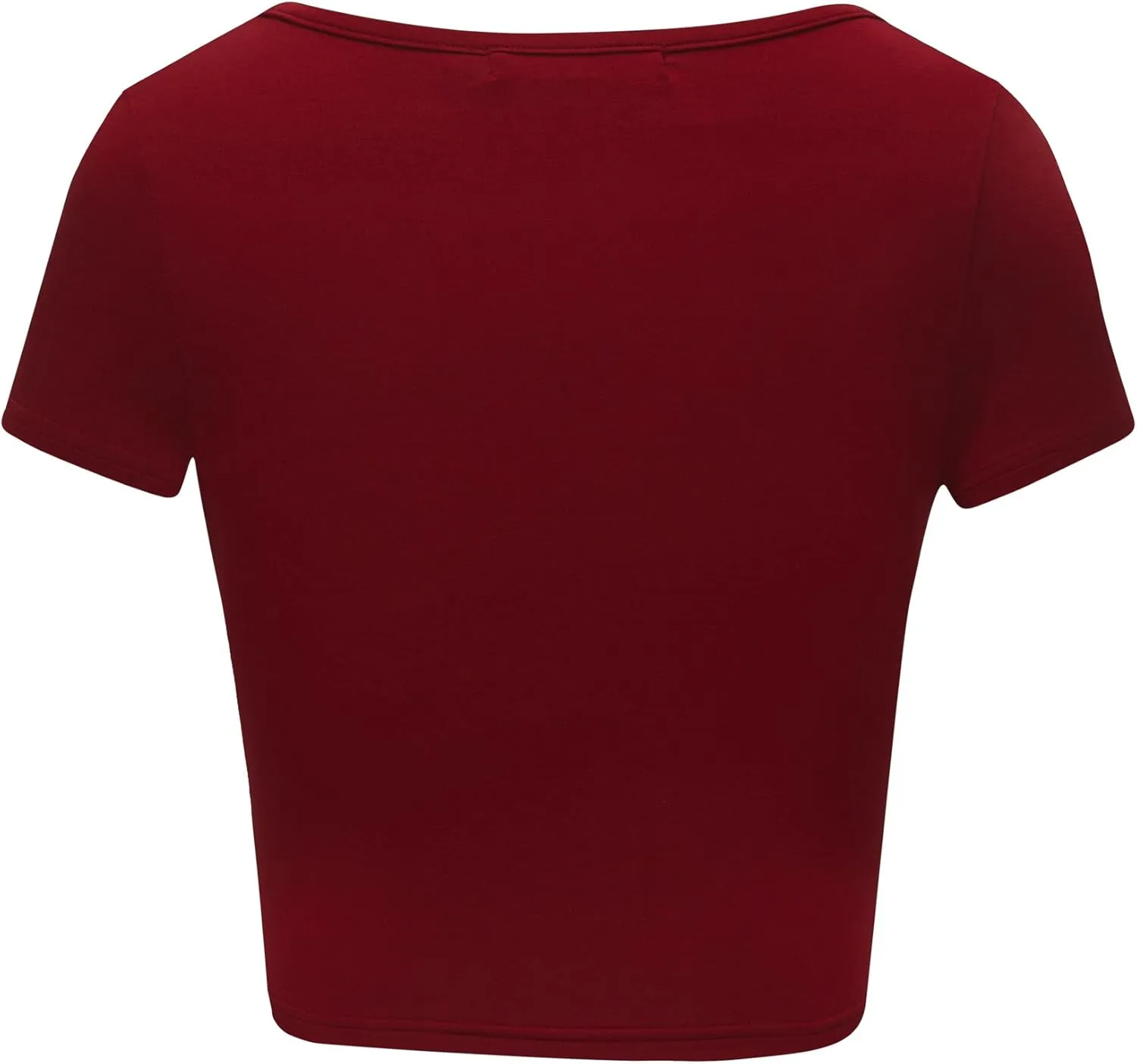 OThread & Co. Women's Basic Crop Tops Stretchy Casual Scoop Neck Cap Sleeve Shirt