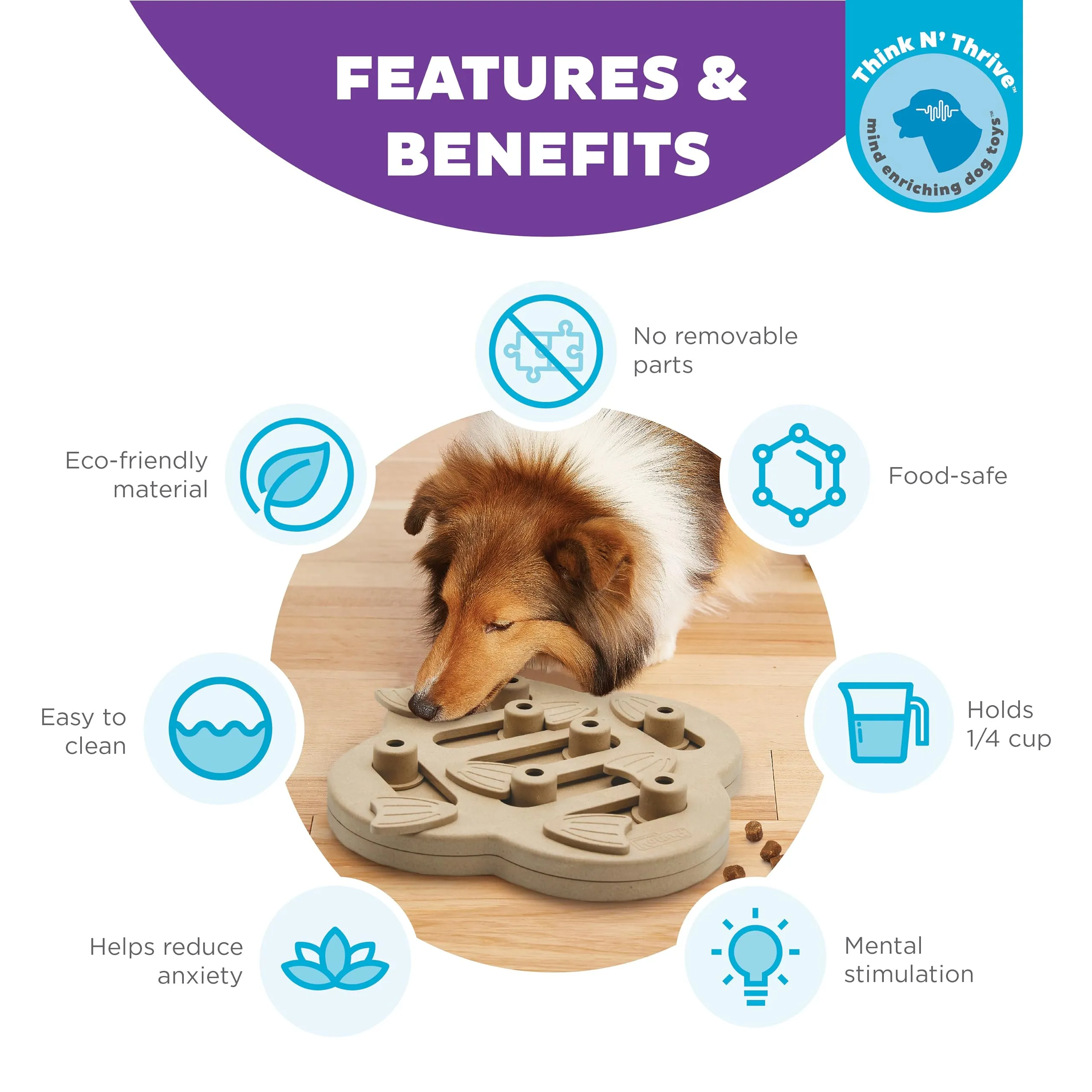 Outward Hound Hide N' Slide Interactive Treat Rewarding Puzzle Dog Toy - Blue