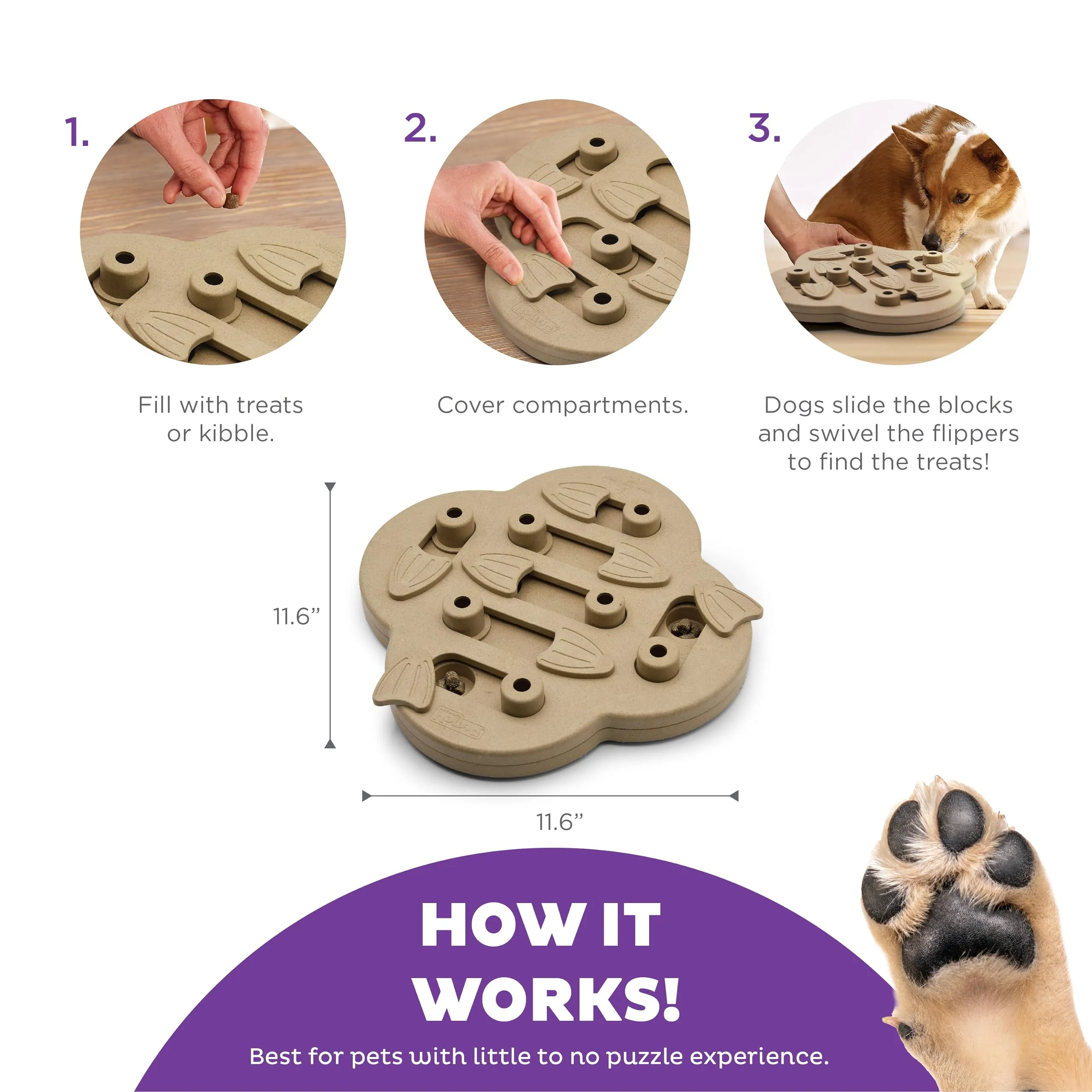 Outward Hound Hide N' Slide Interactive Treat Rewarding Puzzle Dog Toy - Blue