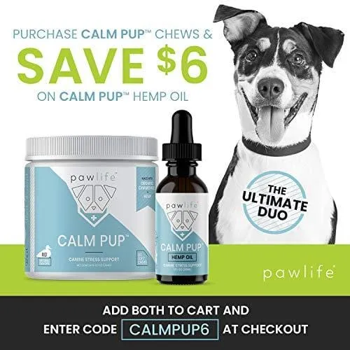 pawlife Calming Treats for Dogs - Hemp Oil Infused Soft Chews for Dog Anxiety Support- 120 Dog Calming Treats (Bacon)