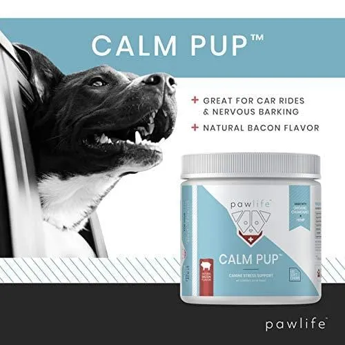 pawlife Calming Treats for Dogs - Hemp Oil Infused Soft Chews for Dog Anxiety Support- 120 Dog Calming Treats (Bacon)