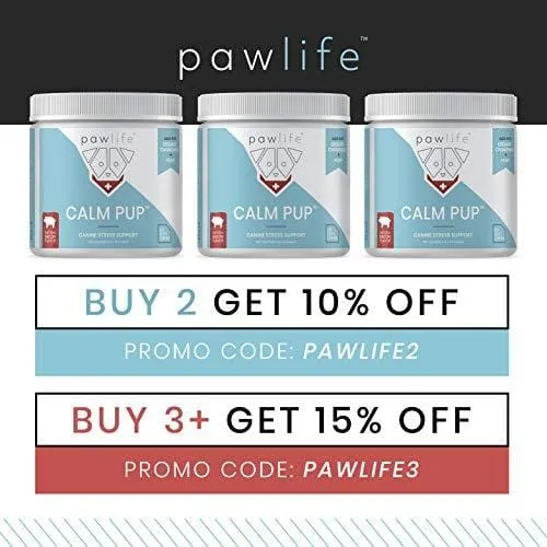 pawlife Calming Treats for Dogs - Hemp Oil Infused Soft Chews for Dog Anxiety Support- 120 Dog Calming Treats (Bacon)