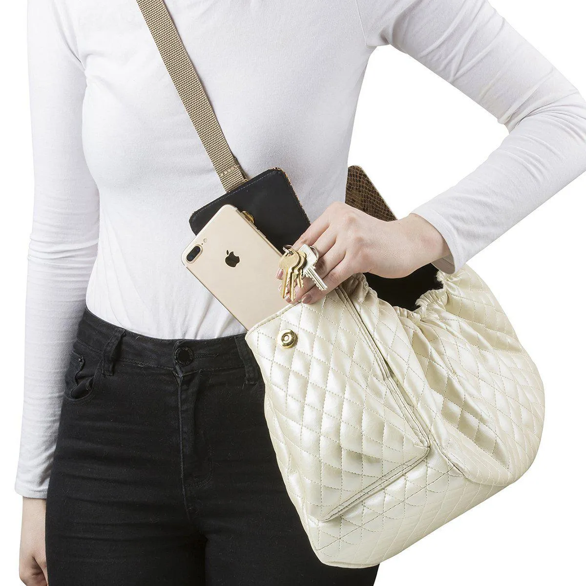 Petote Gigi Sling Dog Carrier Ivory Quilted