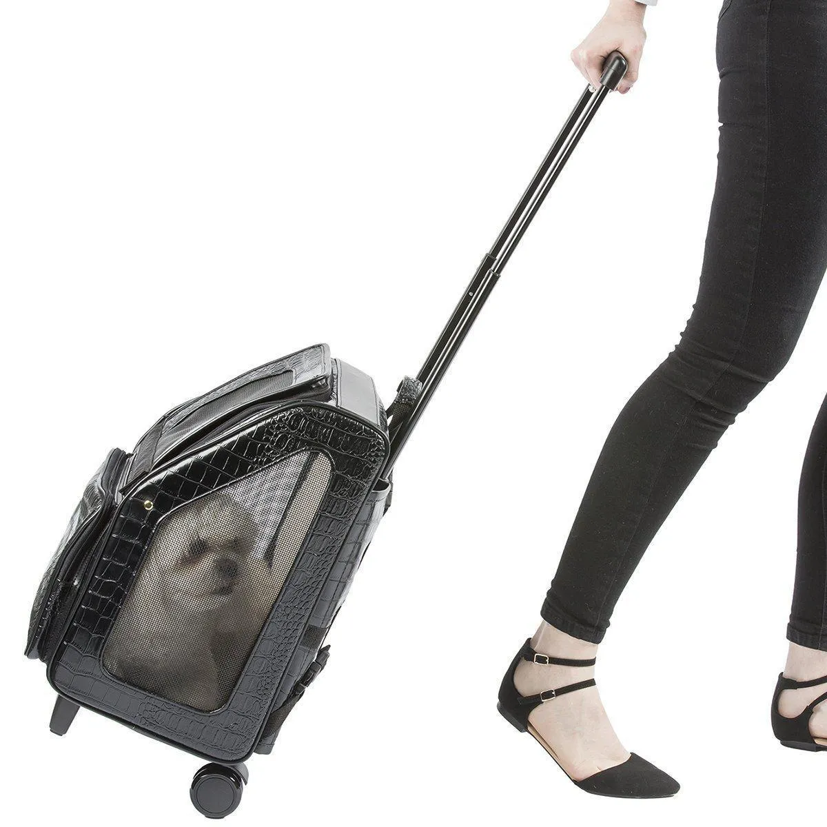Petote Rio Dog Carrier Black Croco
