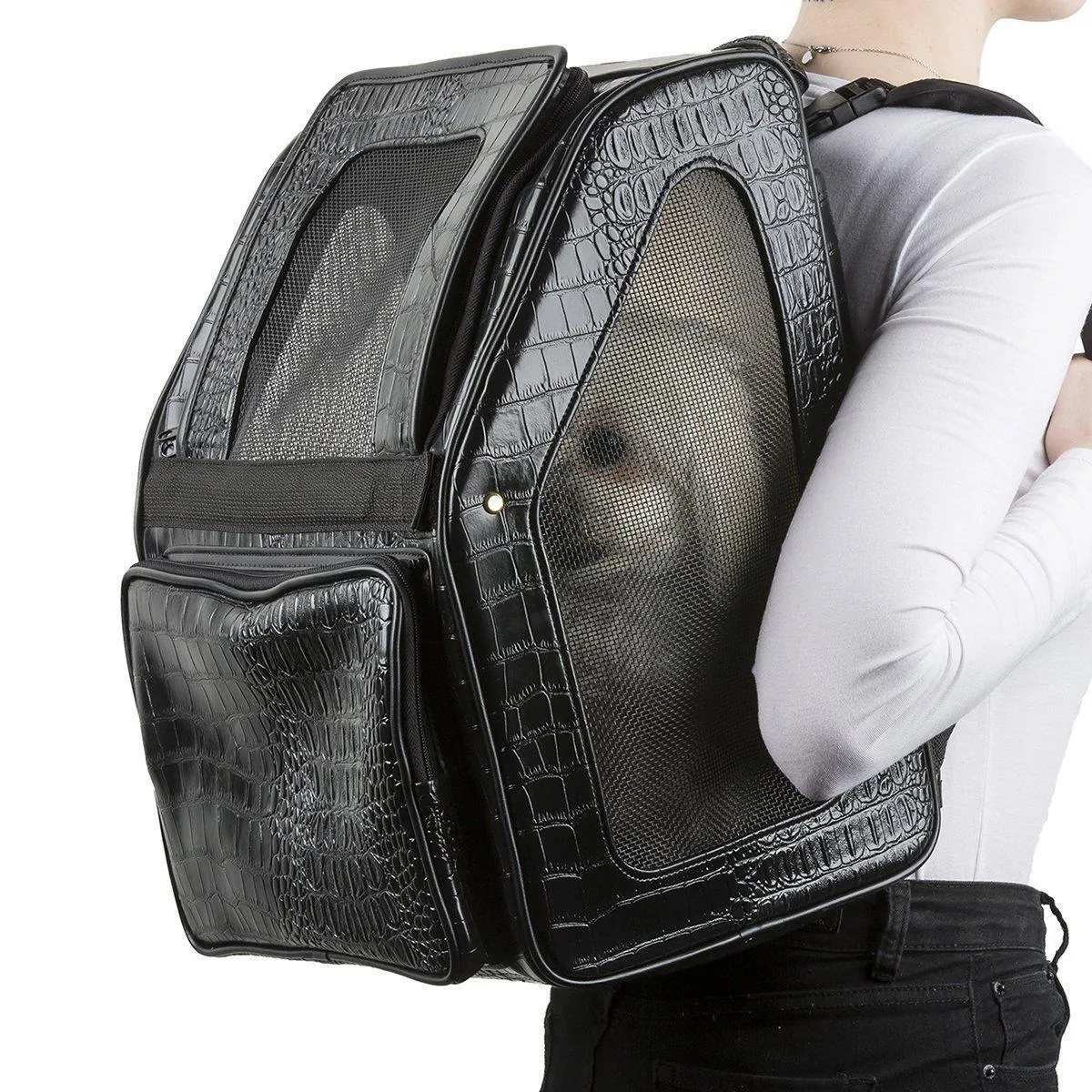 Petote Rio Dog Carrier Black Croco