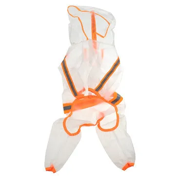 Pets Hooded Raincoats Reflective Strip Dogs Rain Coat Waterproof Jacket Breathable