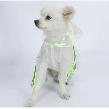 Pets Hooded Raincoats Reflective Strip Dogs Rain Coat Waterproof Jacket Breathable
