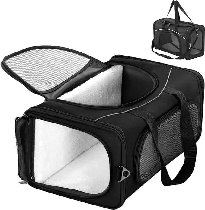PETSFIT Two-Way Placement Dog Carrier Airline Approved Small Animals Carriers for Kittens
