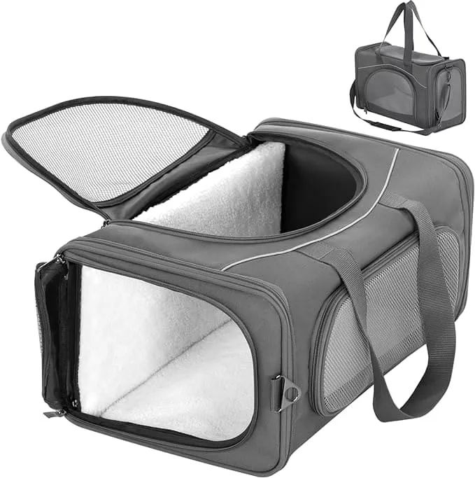 PETSFIT Two-Way Placement Dog Carrier Airline Approved Small Animals Carriers for Kittens