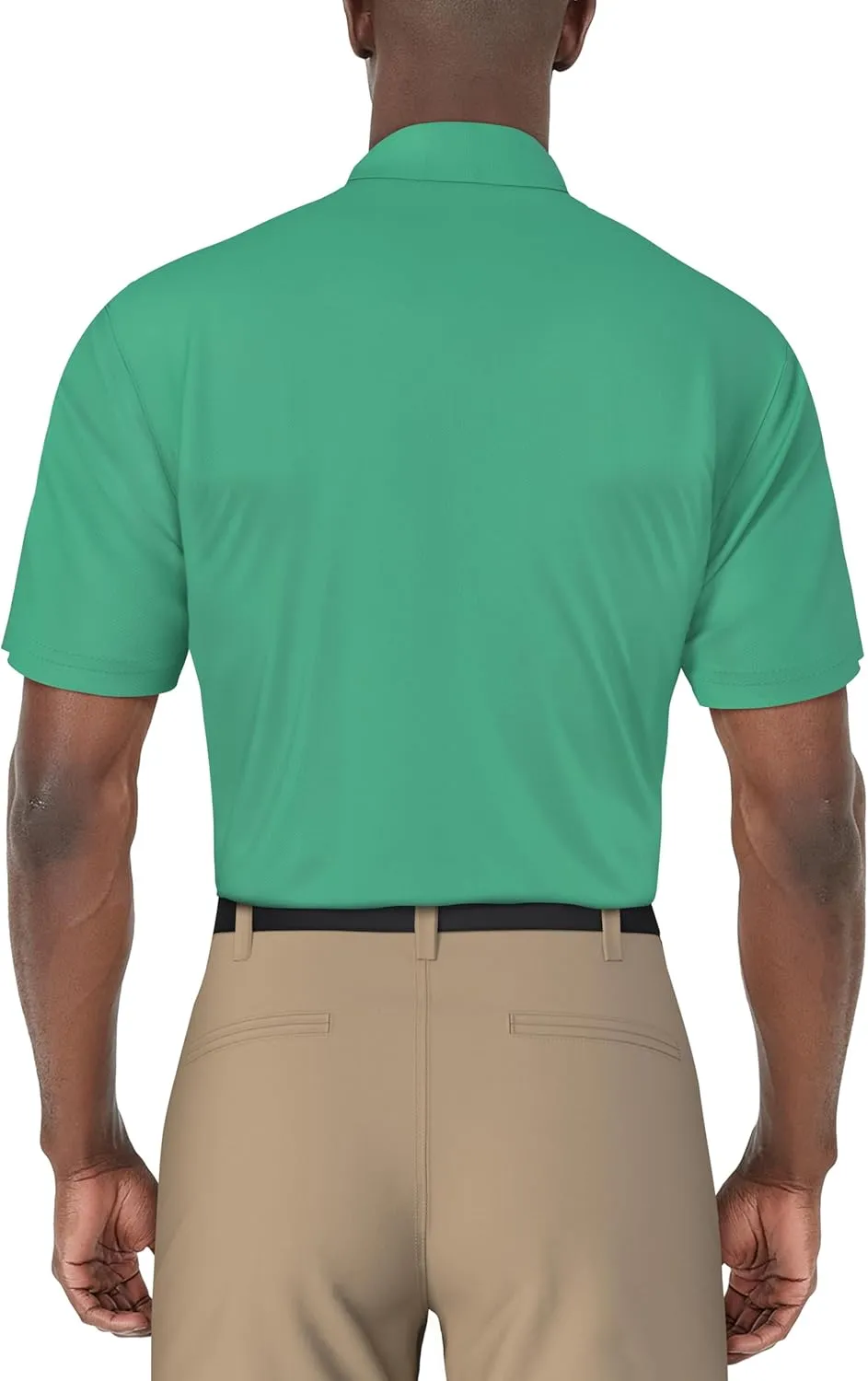 PGA TOUR Men's Airflux Solid Mesh Short Sleeve Golf Polo Shirt