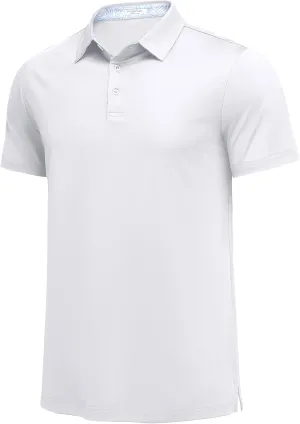 PINSPARK Mens Polo Shirts Short Sleeve Moisture Wicking Dry Fit Performance Casual Collared Polo Golf Shirts for Men