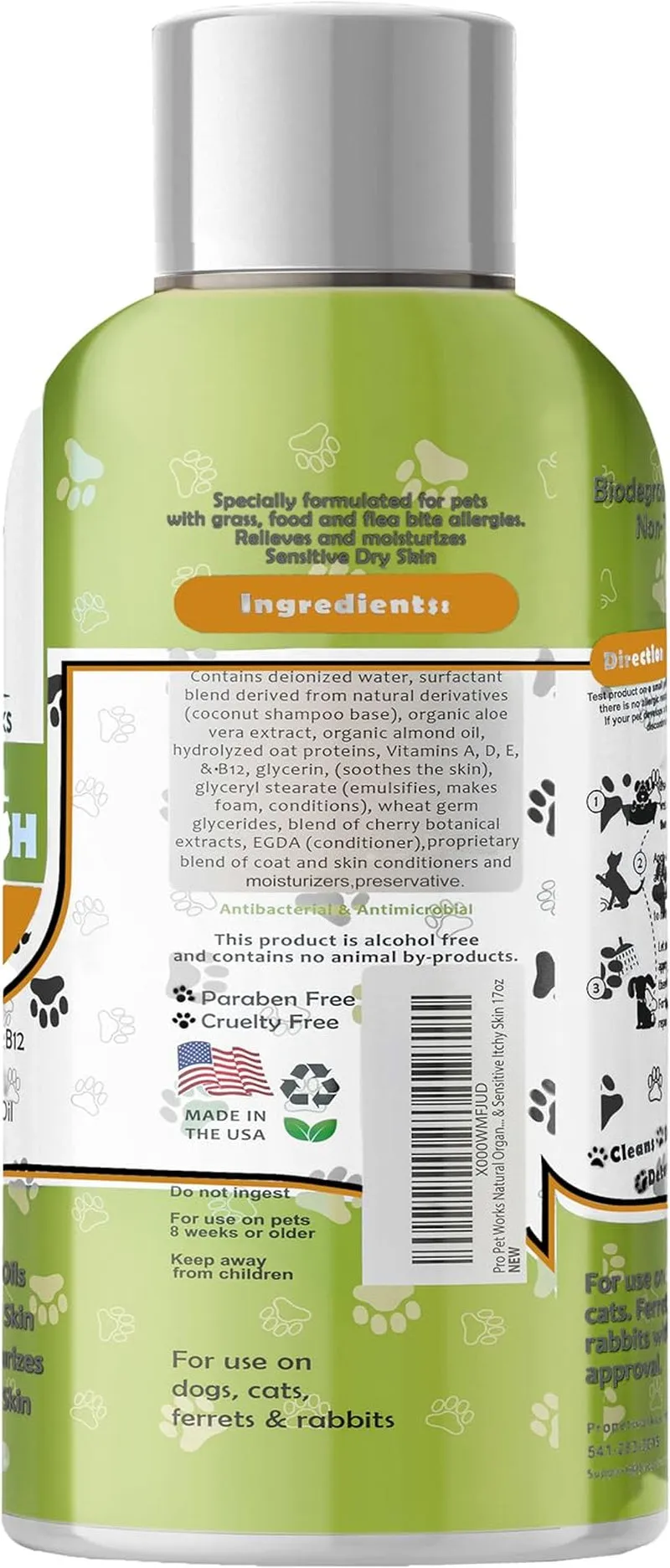 Pro Pet Works Oatmeal Dog Shampoo - 5-in-1 for Itchy Skin, Tearless, Organic Formula - 17oz