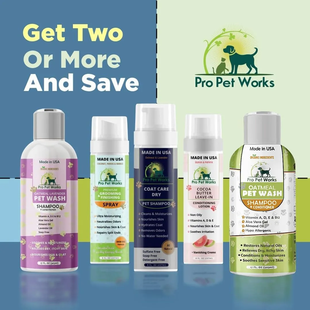 Pro Pet Works Oatmeal Dog Shampoo - 5-in-1 for Itchy Skin, Tearless, Organic Formula - 17oz