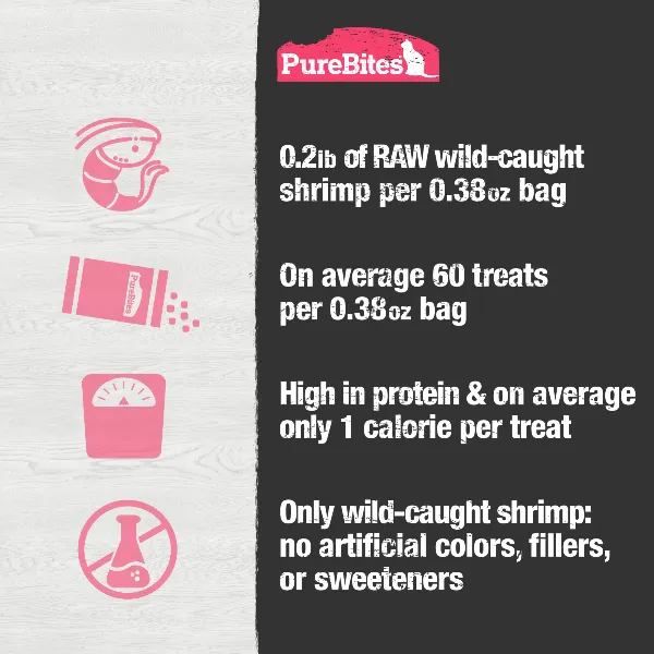 PureBites Freeze Dried Wild-Caught Shrimp Cat Treat, 23g