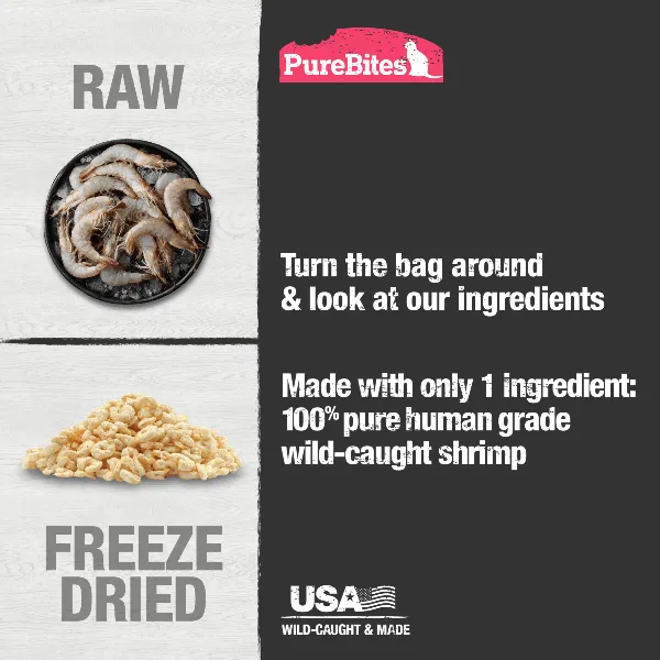 PureBites Freeze Dried Wild-Caught Shrimp Cat Treat, 23g