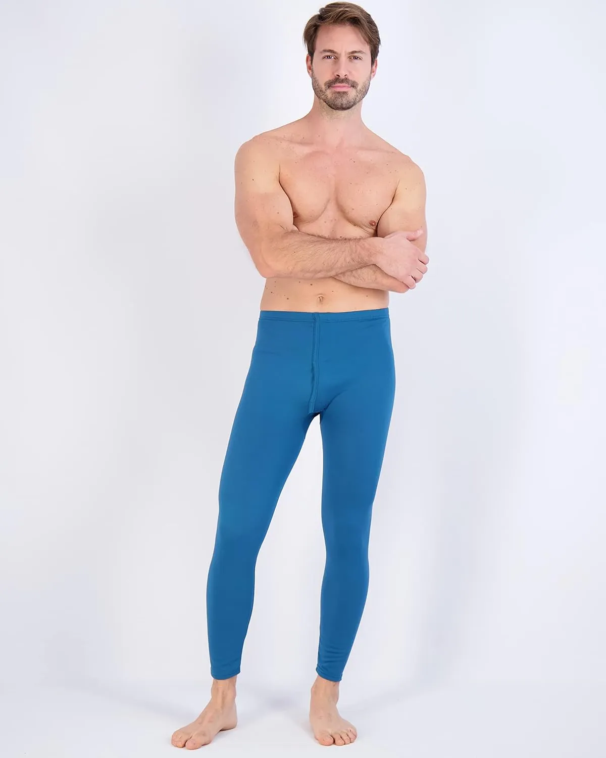 Real Essentials 3 Pack: Men's Thermal Underwear Base Layer Fleece Lined Pants with Fly - Long John Bottom(Big & Tall)