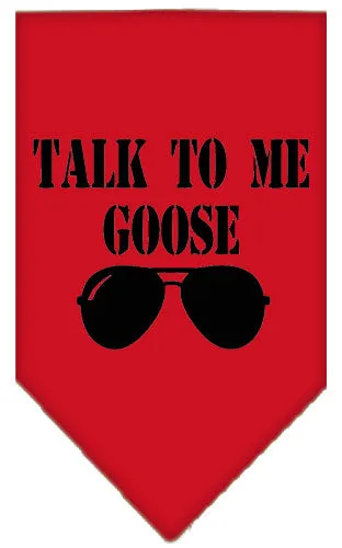 Talk To Me Goose Screen Print Pet Bandana Red Small