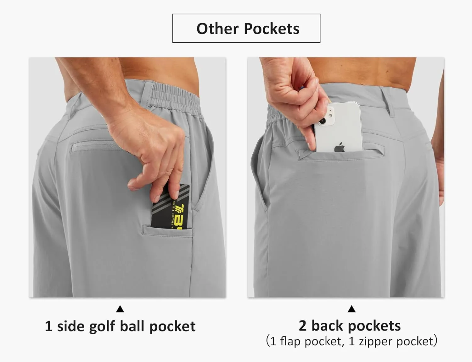 TBMPOY Men's Shorts Golf 9" Casual Elastic Waist Quick Dry Flat Front Travel Shorts with 5 Pockets