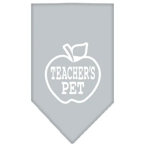 Teachers Pet Screen Print Bandana Grey Small