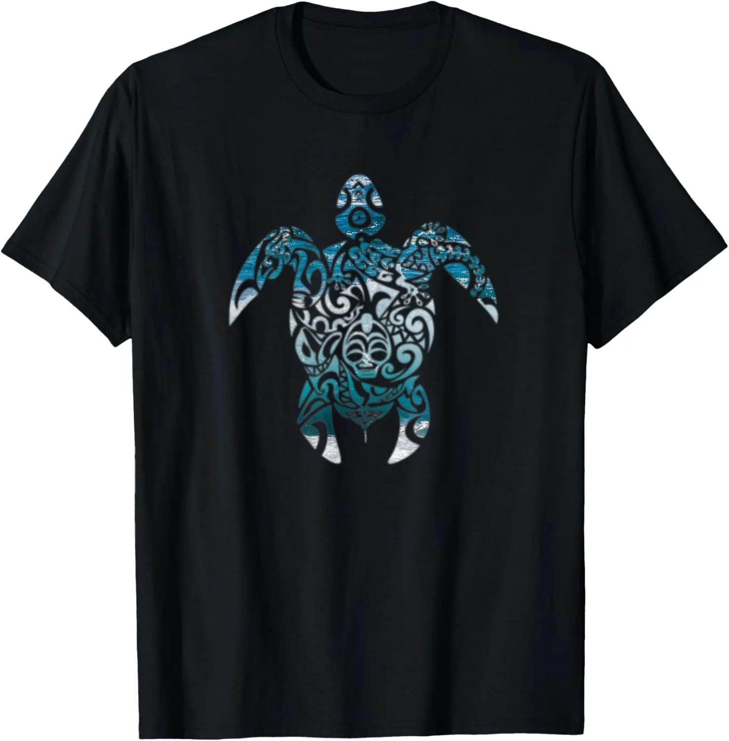 Tribal Turtle Hawaiian Polynesian Symbol Hawaii Ocean Wave T-Shirt