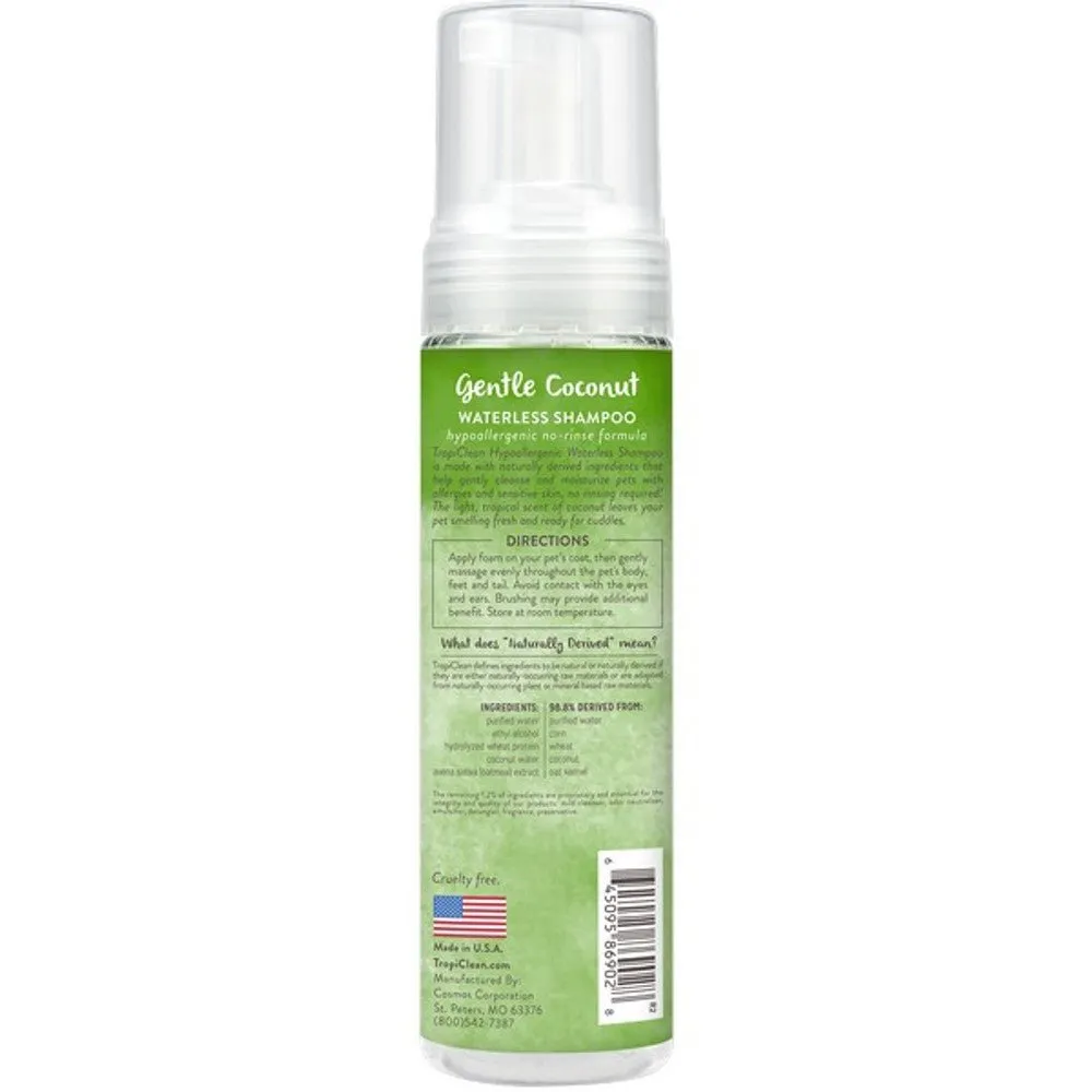 TropiClean Waterless Dog Shampoo - Hypoallergenic 220ml