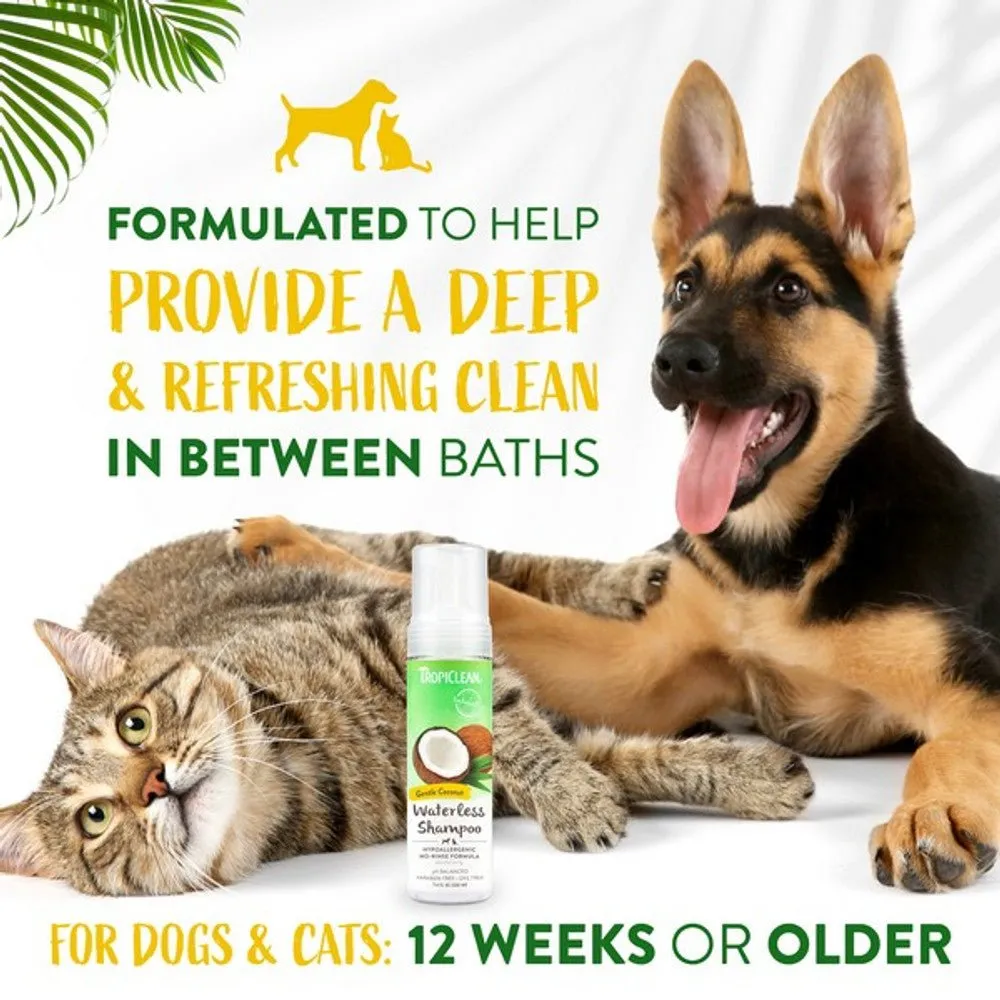 TropiClean Waterless Dog Shampoo - Hypoallergenic 220ml