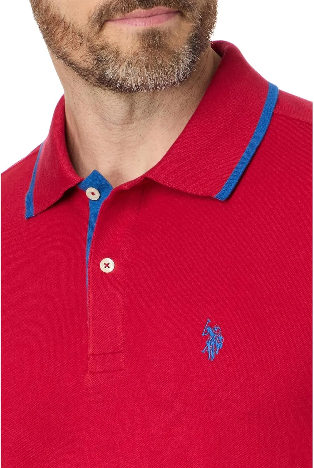 U.S. Polo Assn. Men's Short Sleeve Slim Fit Solid Pique Polo Shirt