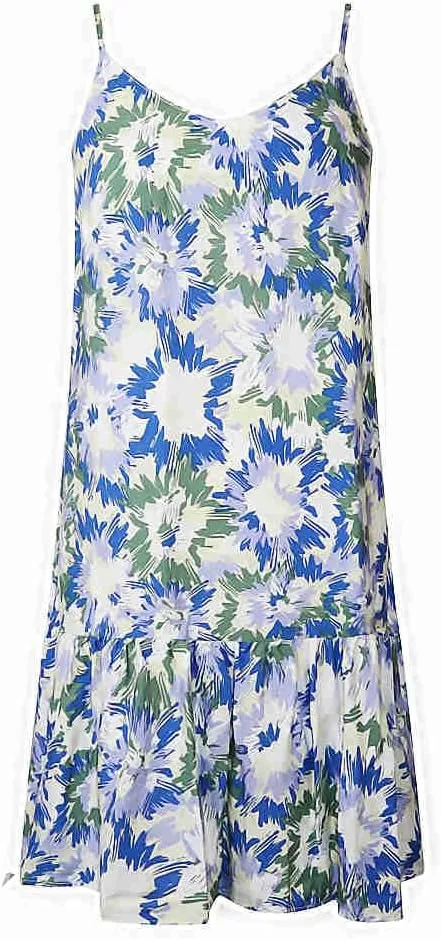 Watoriwa Women's Bohemian Print Dress - V-Neck,Loose Sleeveless, Spaghetti Strap Sundress & Coverup for Summer 2025