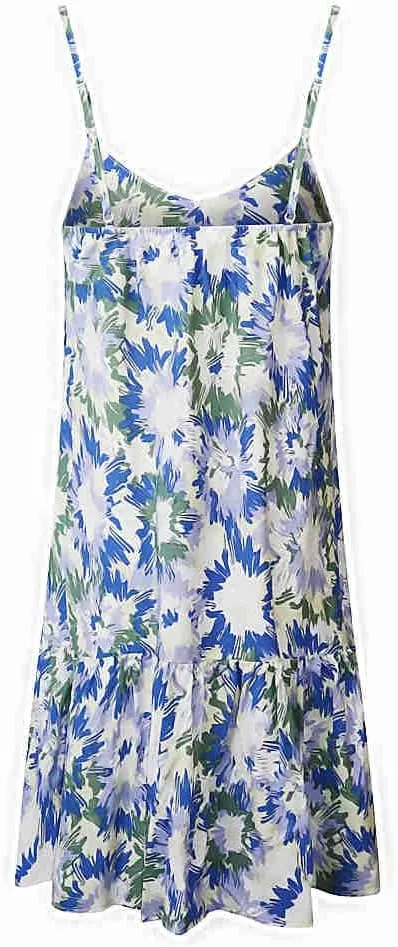 Watoriwa Women's Bohemian Print Dress - V-Neck,Loose Sleeveless, Spaghetti Strap Sundress & Coverup for Summer 2025